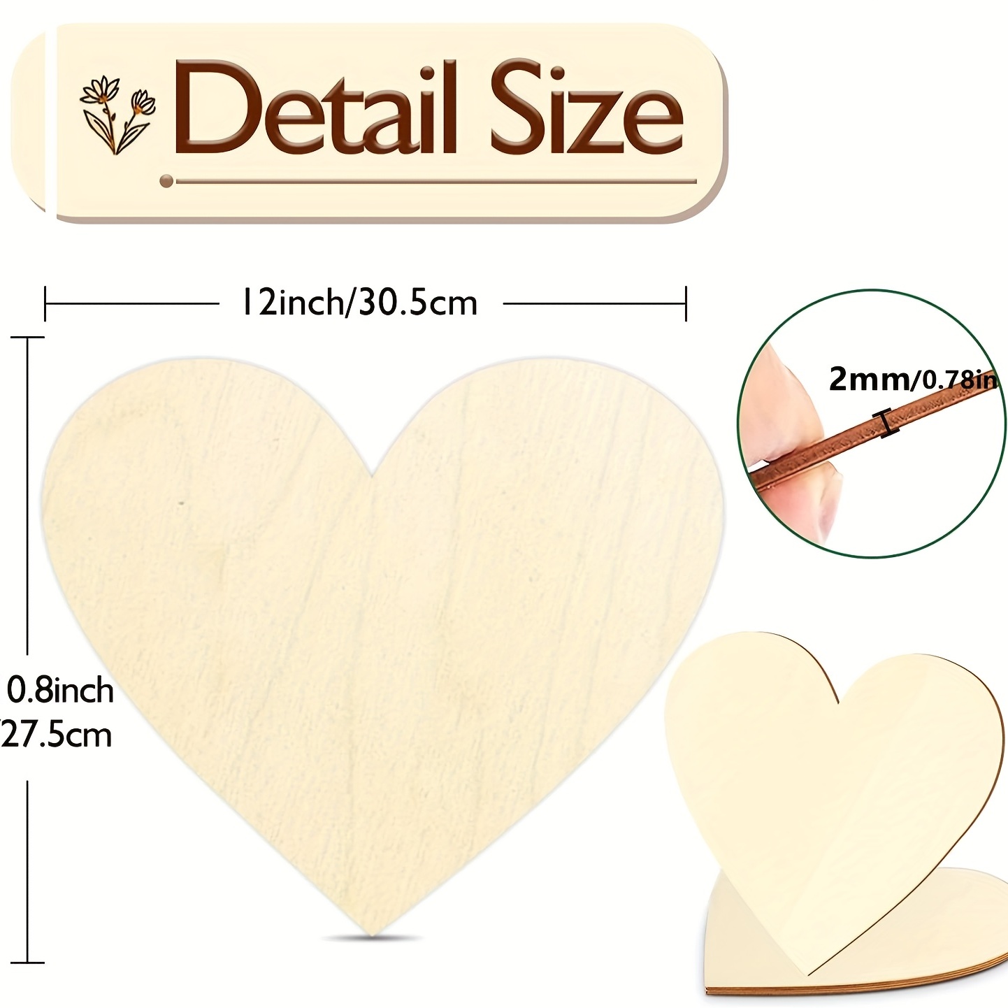 2 Stuks 12Inch Blank Hart Uits - Oud Wood Chip recensie en prijs
